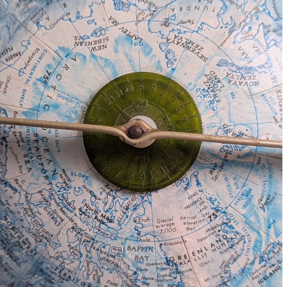 Vintage Replogle 12” Raised Relief Topographic World Globe Metal Stand - Picture 6 of 8